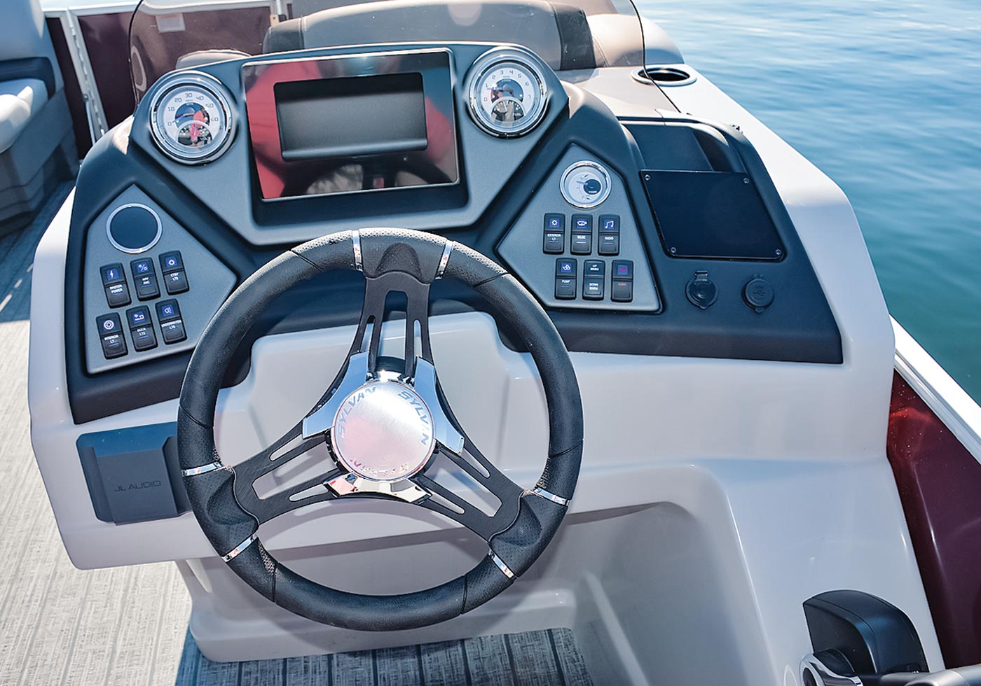 view of boat steering dashboard