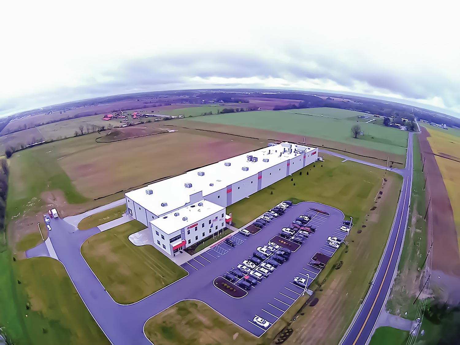 aerial/drone view of a Yamaha facility