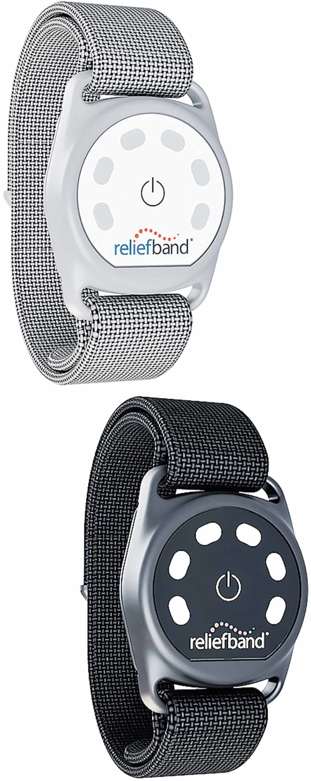 relief band in light gray and black