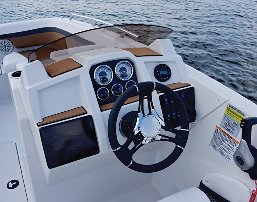 SVX 191 OB view of steering wheel and dashboard