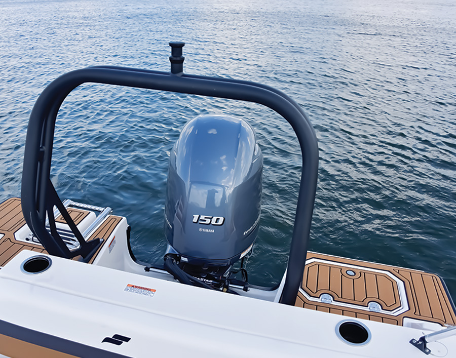 SVX 191 OB engine on rear of boat