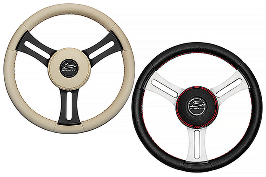 two new Torcello Elite steering wheels from Schmitt and Ongaro Marine