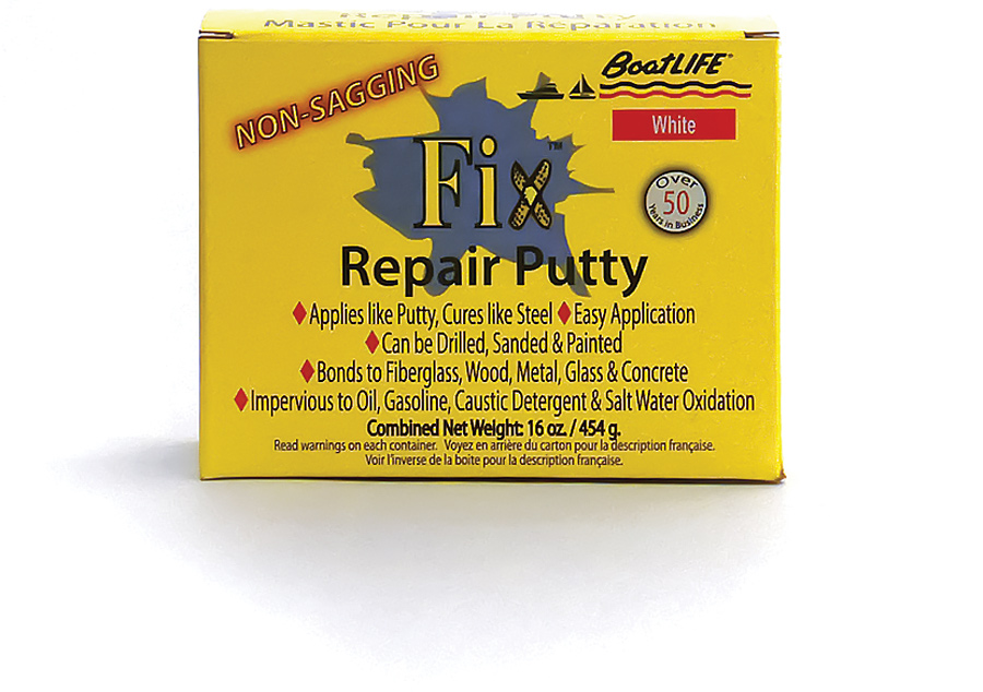 close view of Fix Repair Putty from BoatLIFE packaging