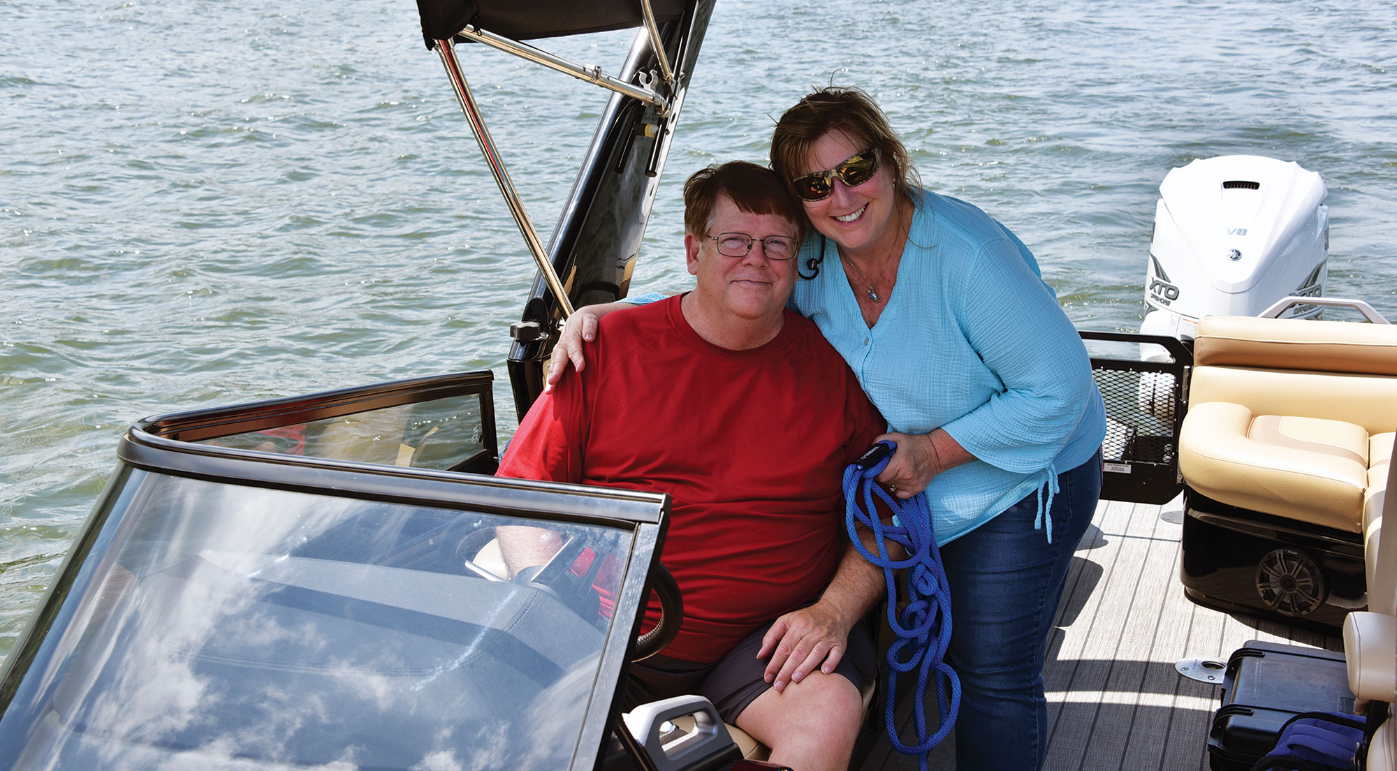 the Craigs on the 2020 Amara pontoon