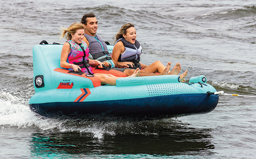 group of people riding the Chase 3 raft
