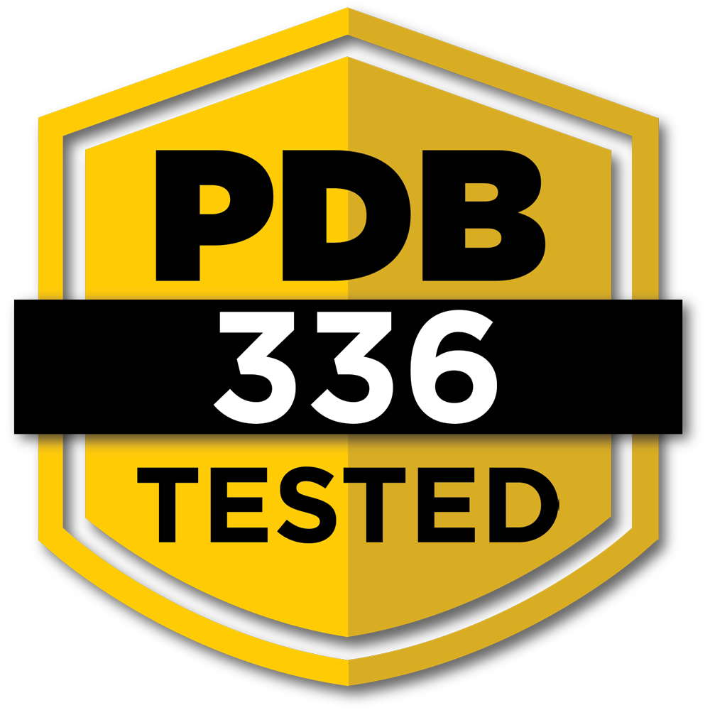 PDB 336 Tested badge