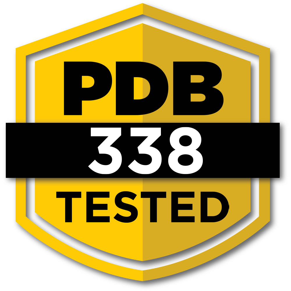 PDB 338 Tested badge