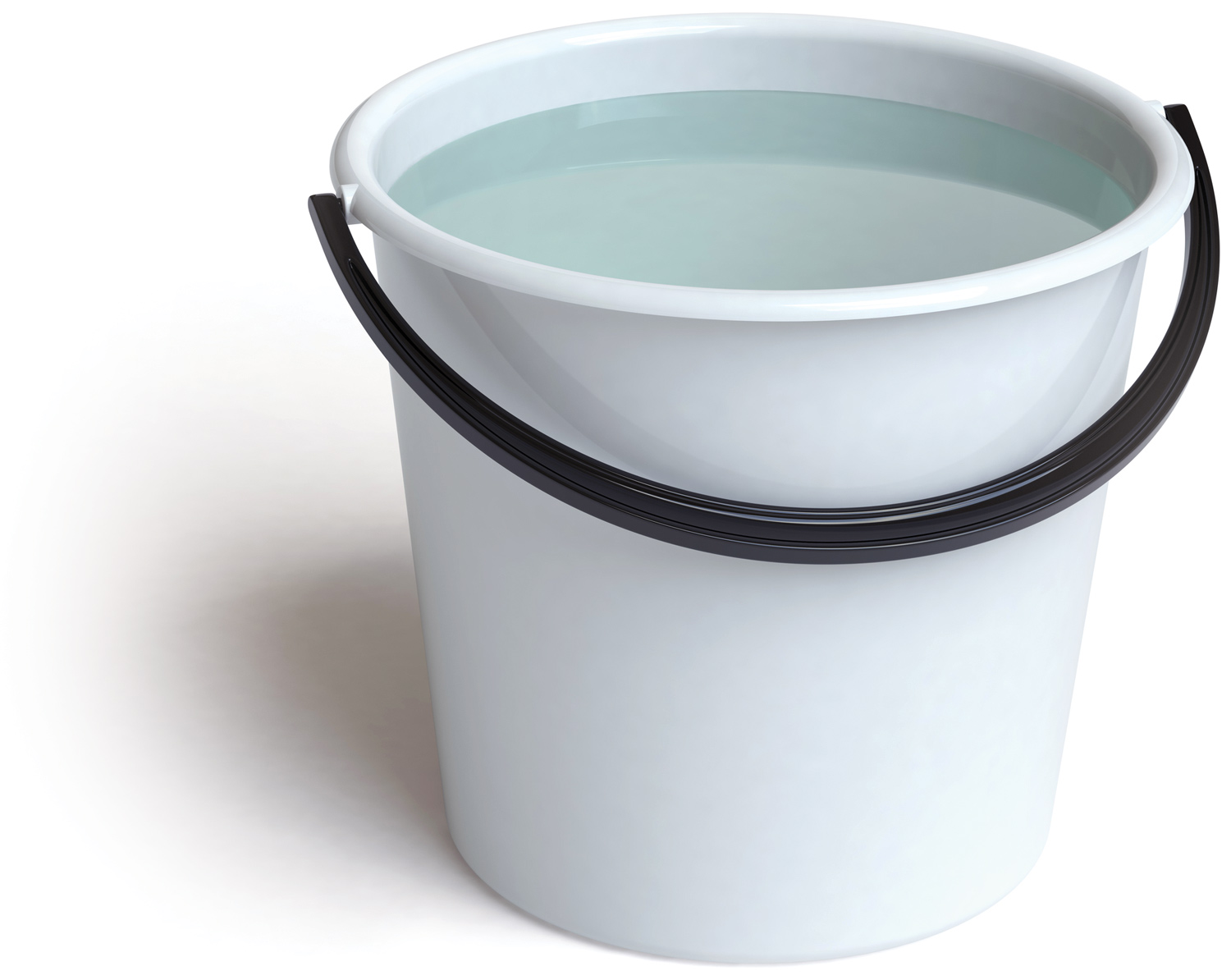 a white bucket full of water