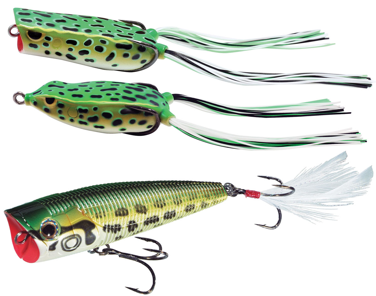 Yo-Zuri’s Sashimi poppers are excellent surface baits for working around the edges of weeds and drawing strikes from within