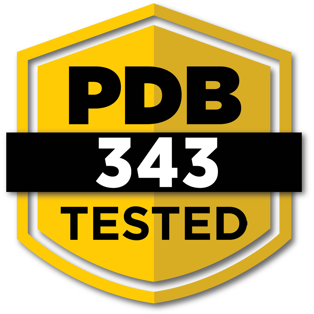 PDB 343 Tested badge