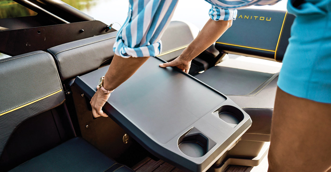 Stowaway table being unfolded
