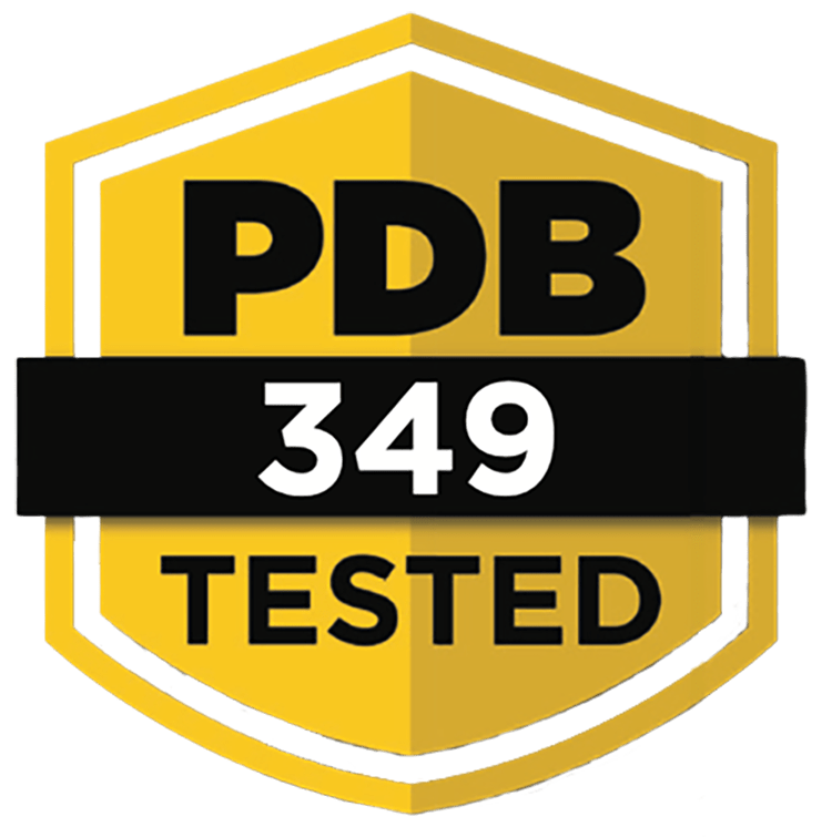 PDB 349 Tested badge