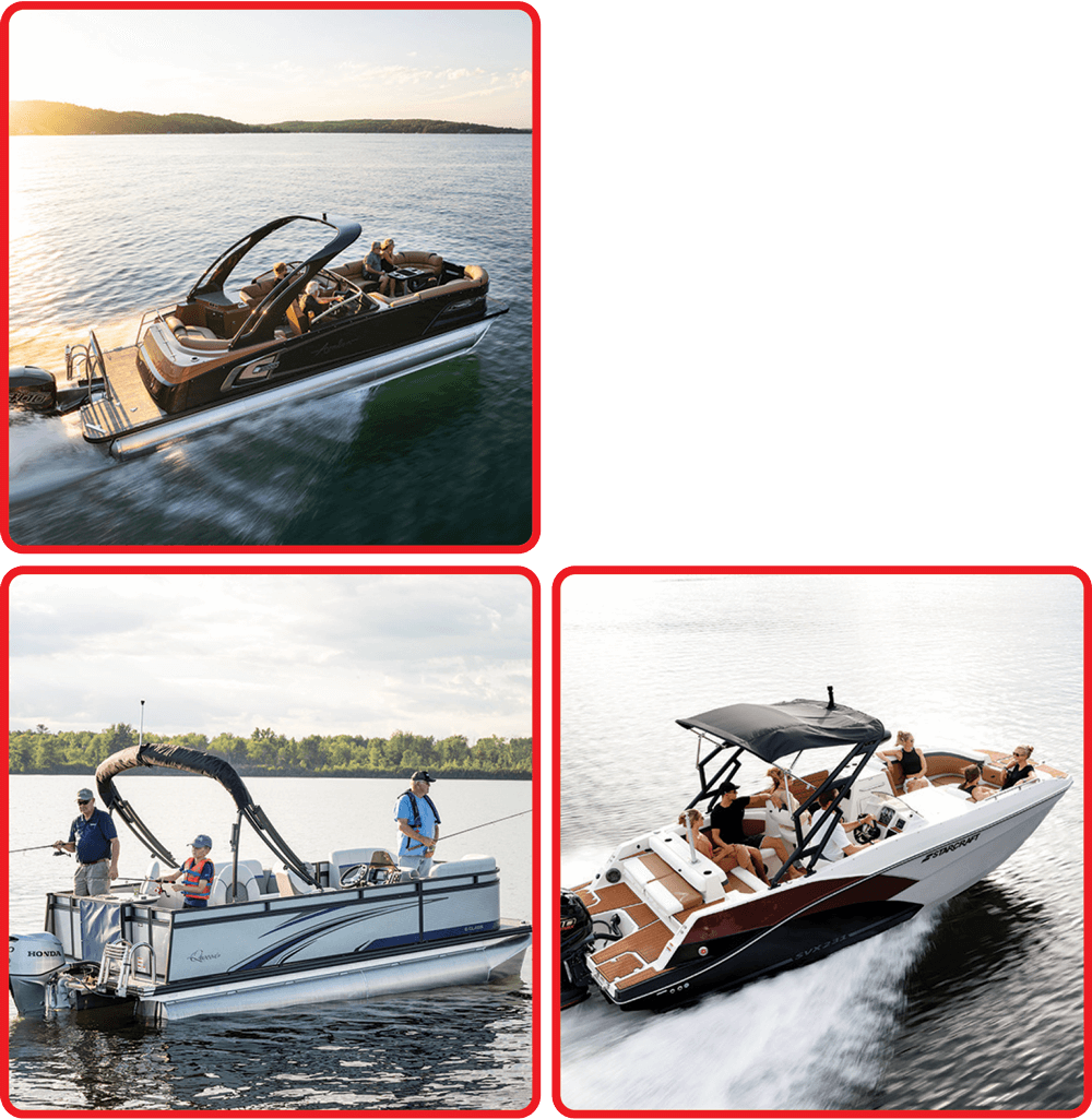 collage of images of different boats on the water