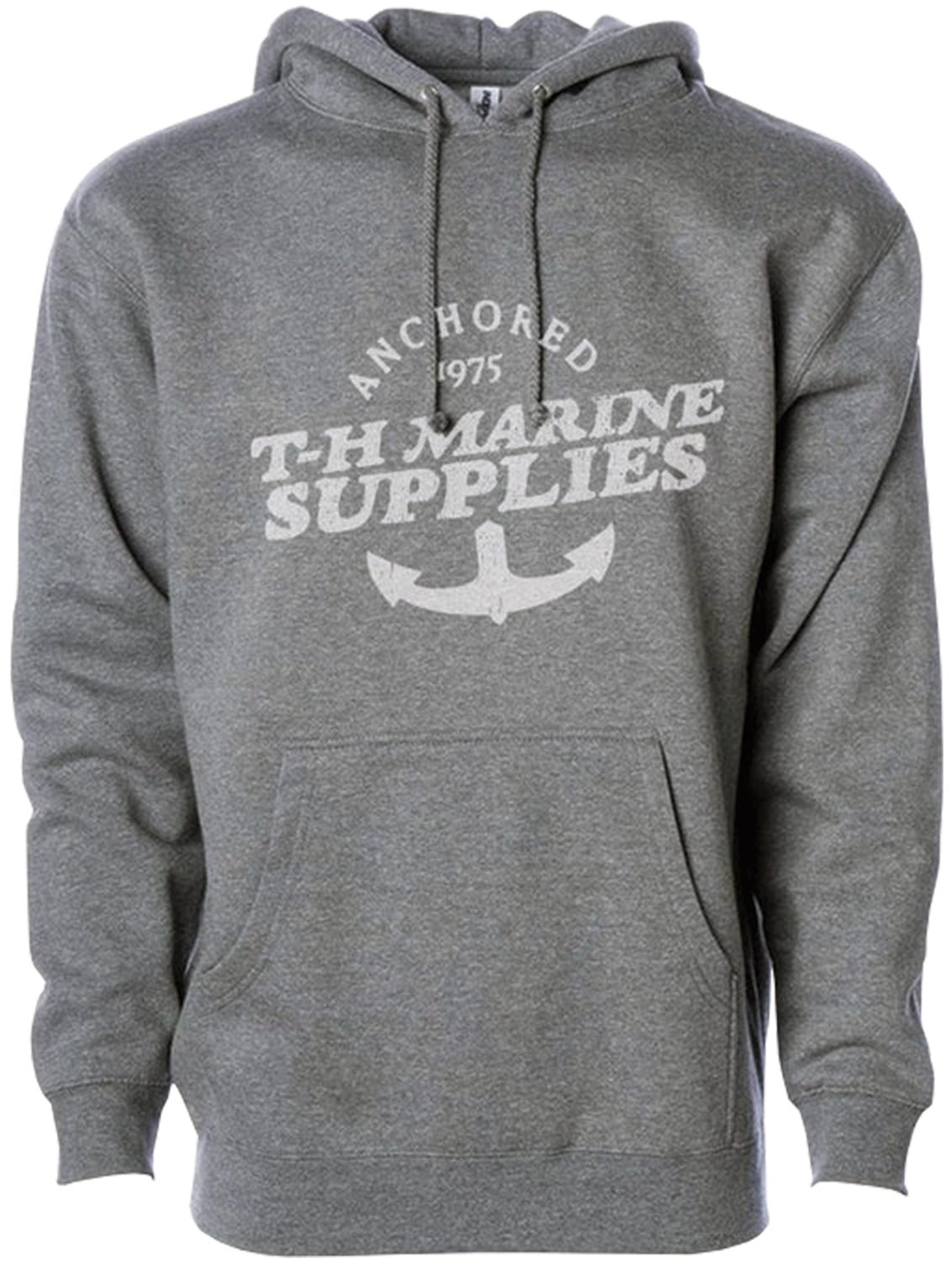 a T-H Marine pullover hoodie in gray