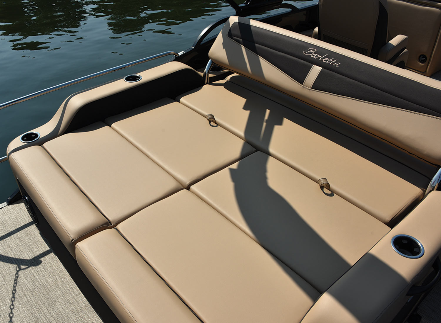 a wide passenger chase lounge on the Barletta Cabrio 22UC
