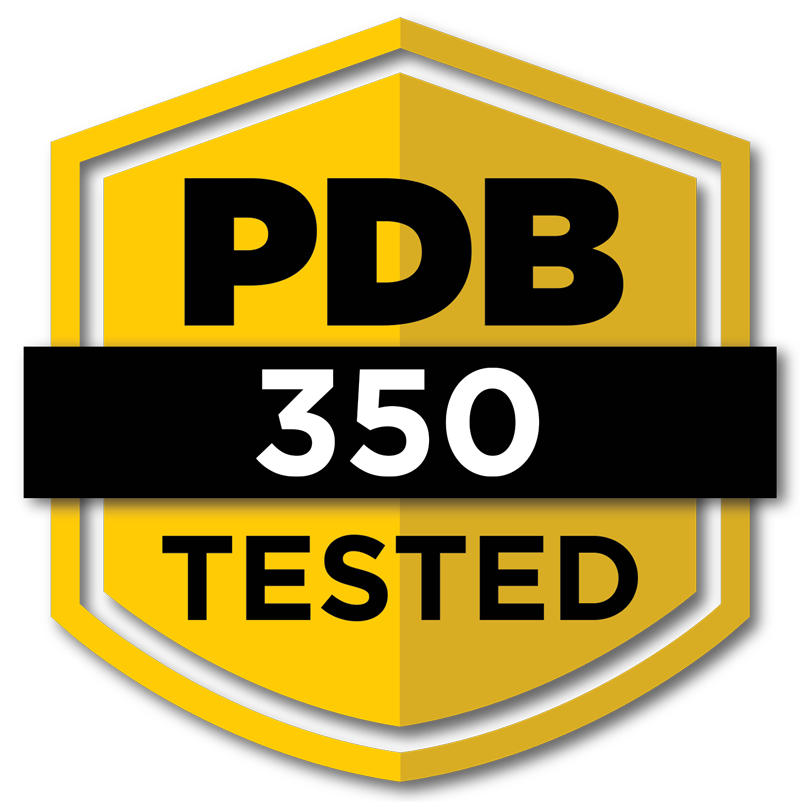 PDB 350 Tested badge