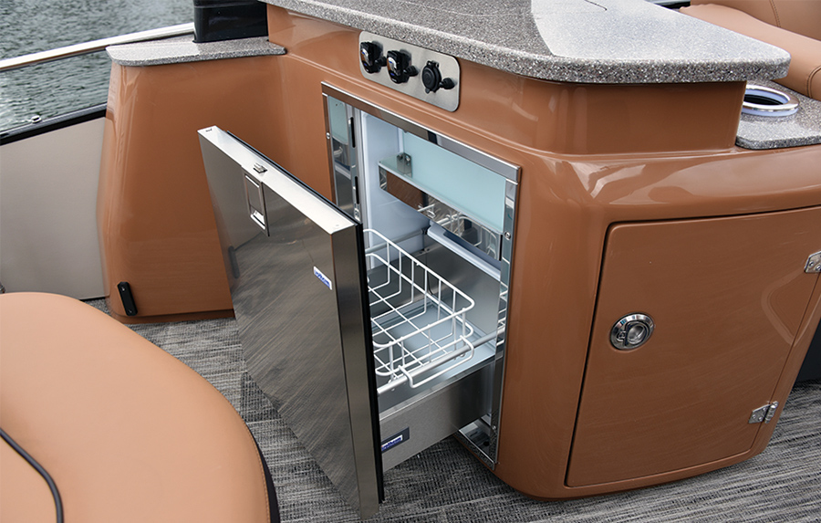A fridge opening on the boat