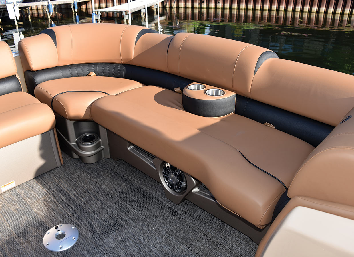 wide shot of boat lounge