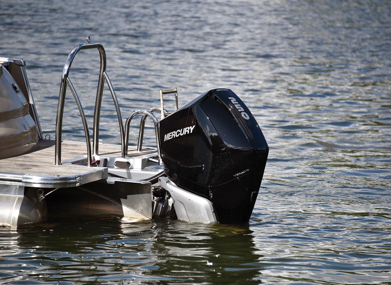 Mercury engine on the boat
