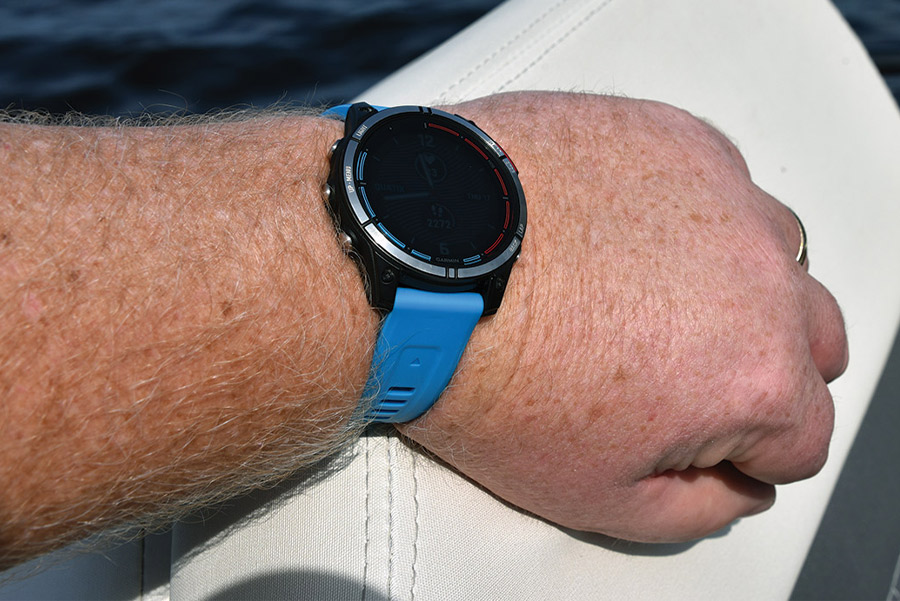 Man wearing Quatix 7 Marine GPS Smartwatch