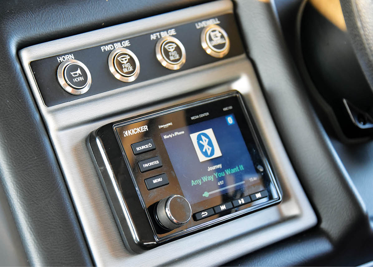 Trifecta deashboard with bluetooth connected screen
