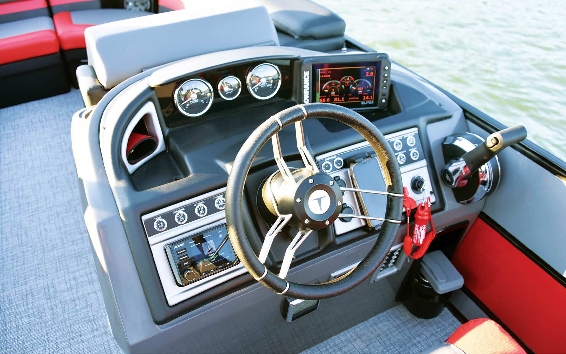steering wheel and dashboard
