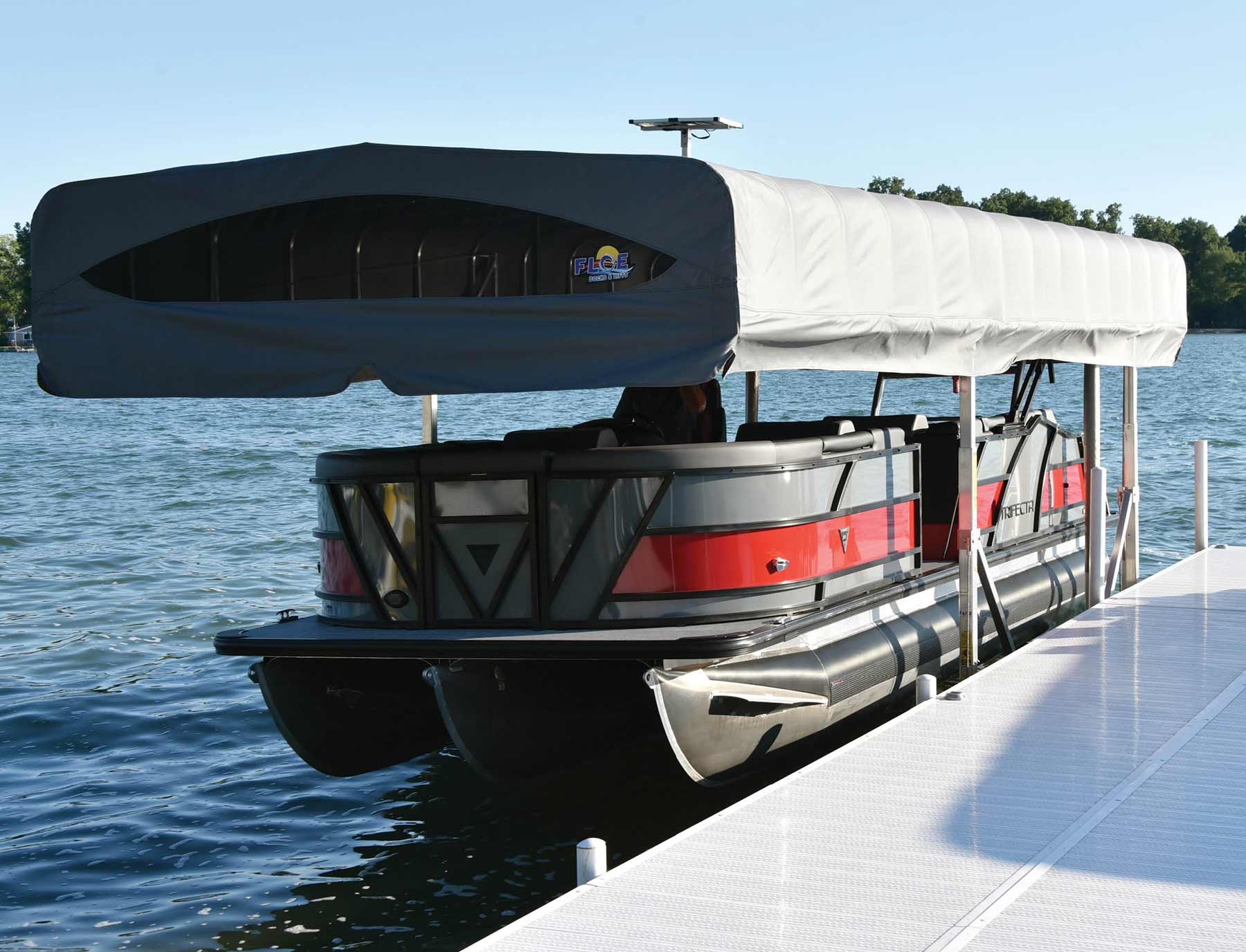 Trifecta docked with cover on