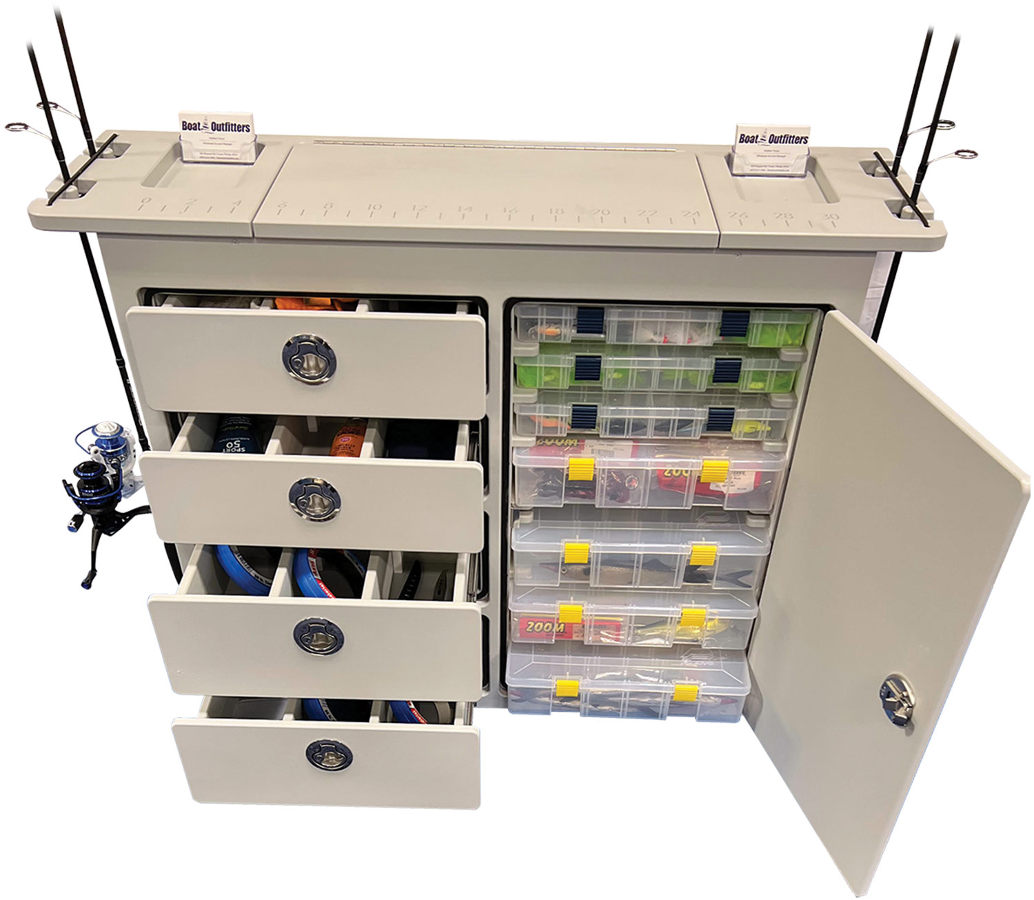 the Pontoon Siderail Tackle Center from Teak Isle