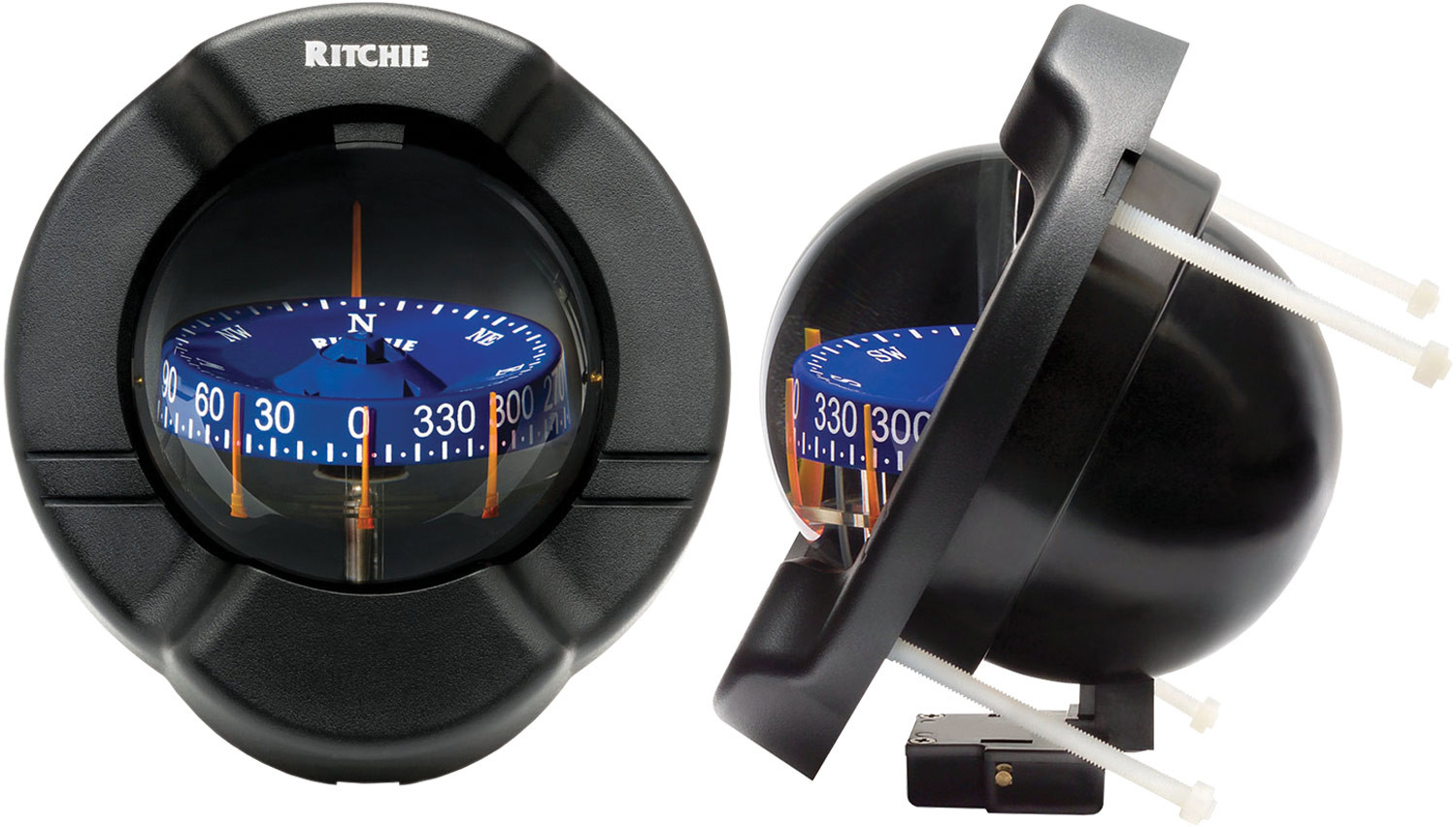 front and side view of the SuperSport Venture SS-PR2 magnetic compass