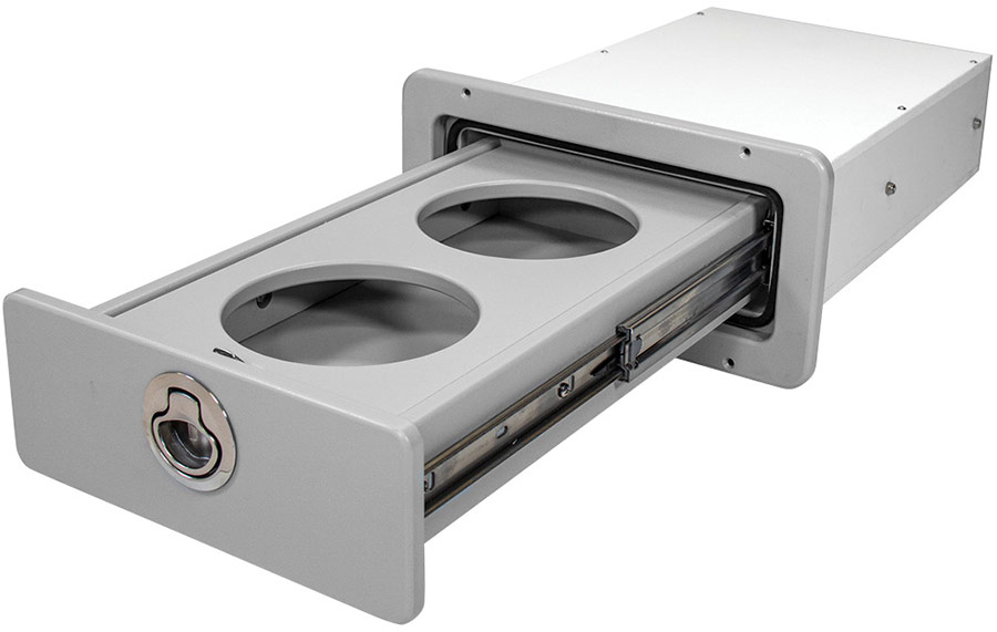 custom dog bowl shelves with only insert inside