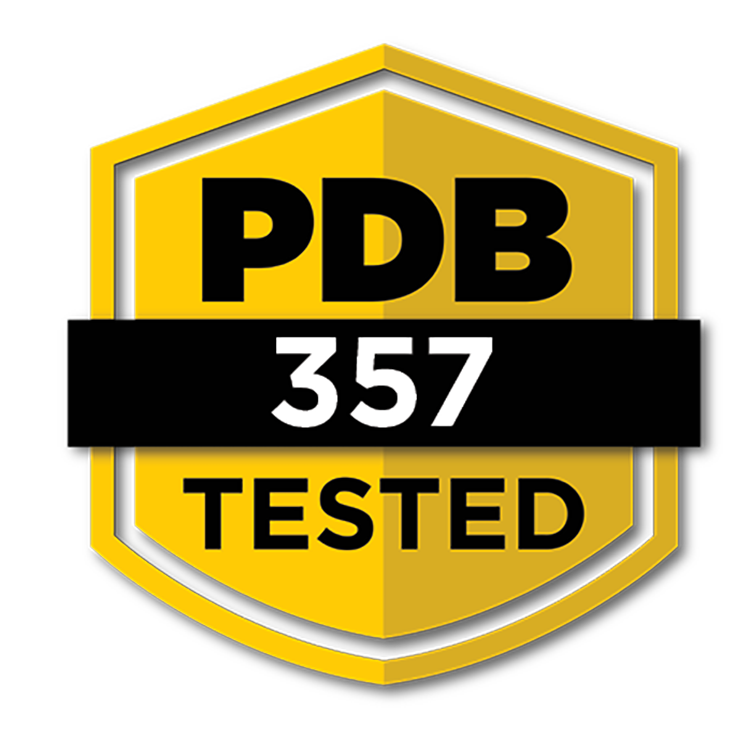 PDB 357 TESTED badge