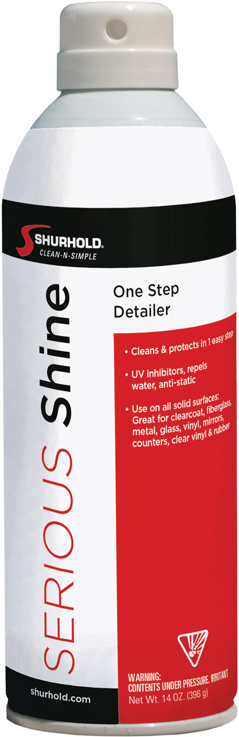 close view of a bottle of Shurhold’s Serious Shine Quick Detailer