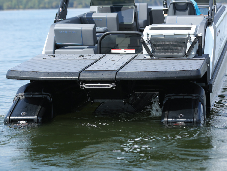 rear end of Manitou boat