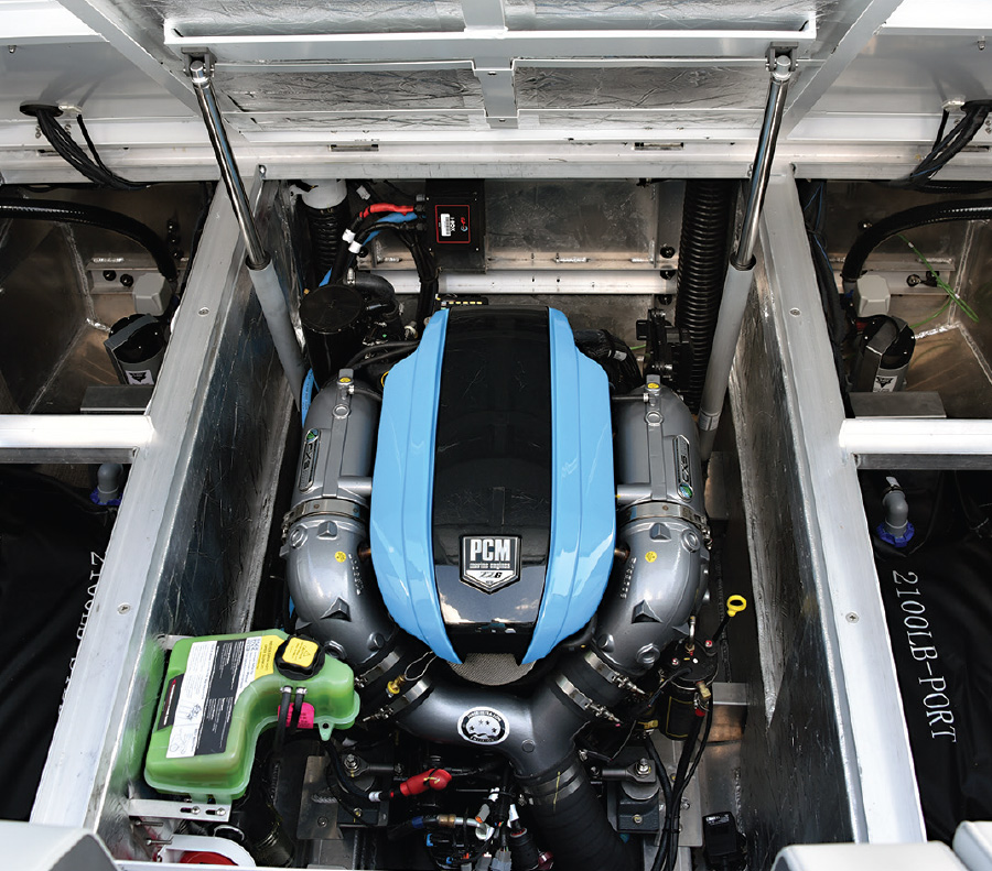 view of motor under boat
