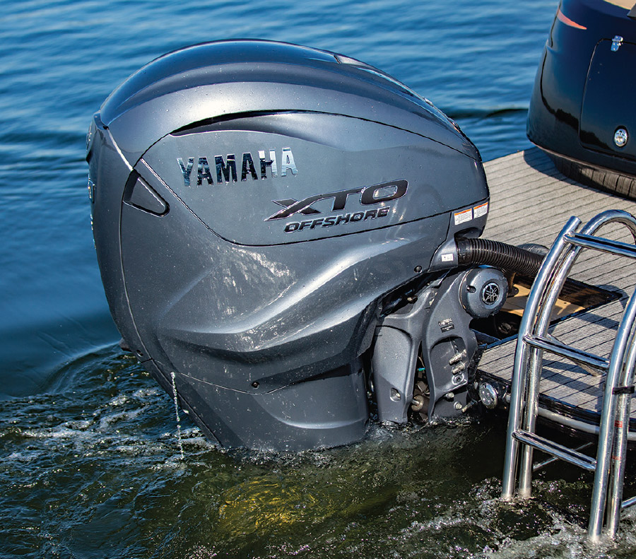 silver Yamaha engine closeup