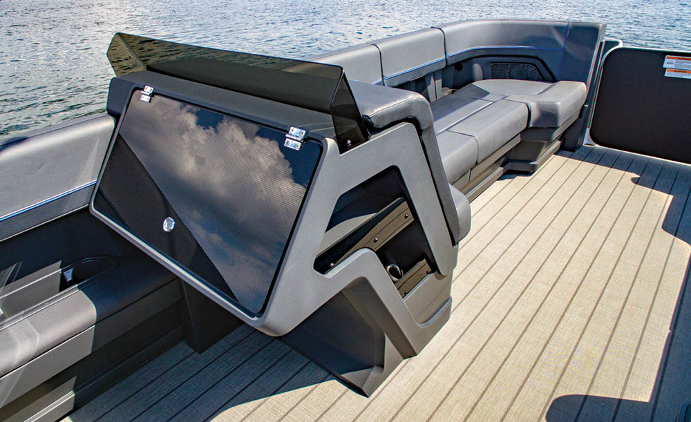 closed storage compartment on a boat