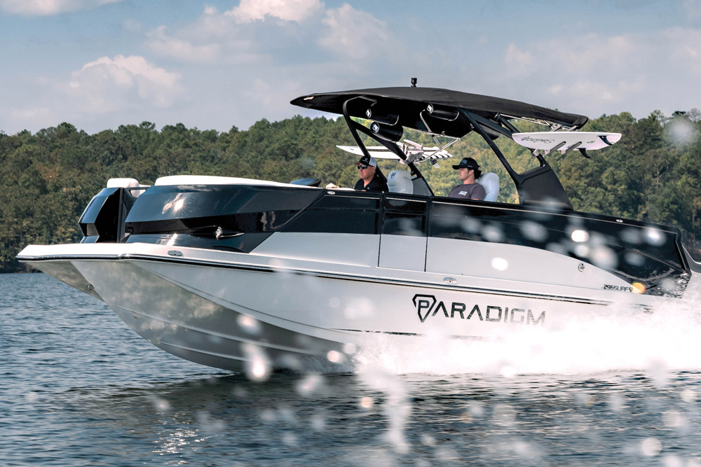 Paradigm boat being driven