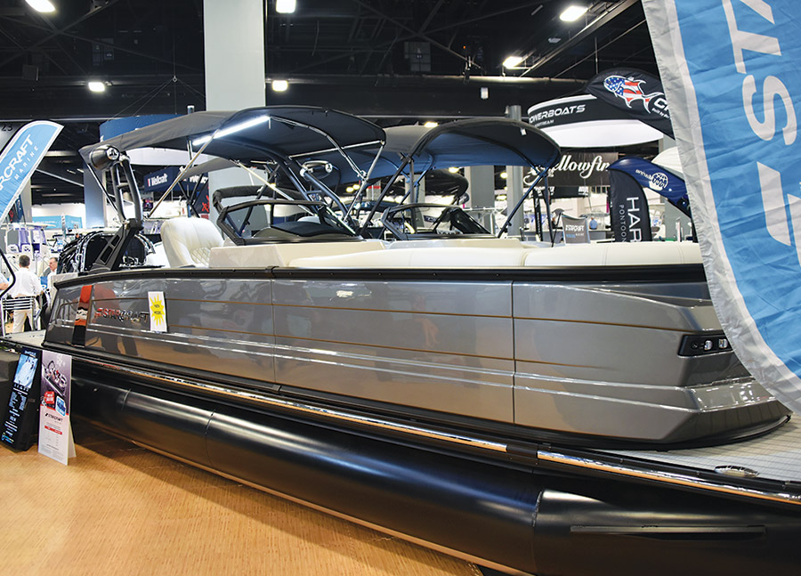 Starcraft boat on display in a showroom