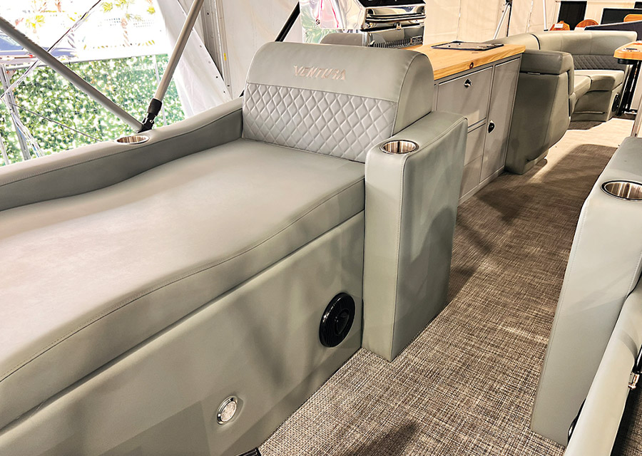 interior of a Ventura Texas Marine pontoon