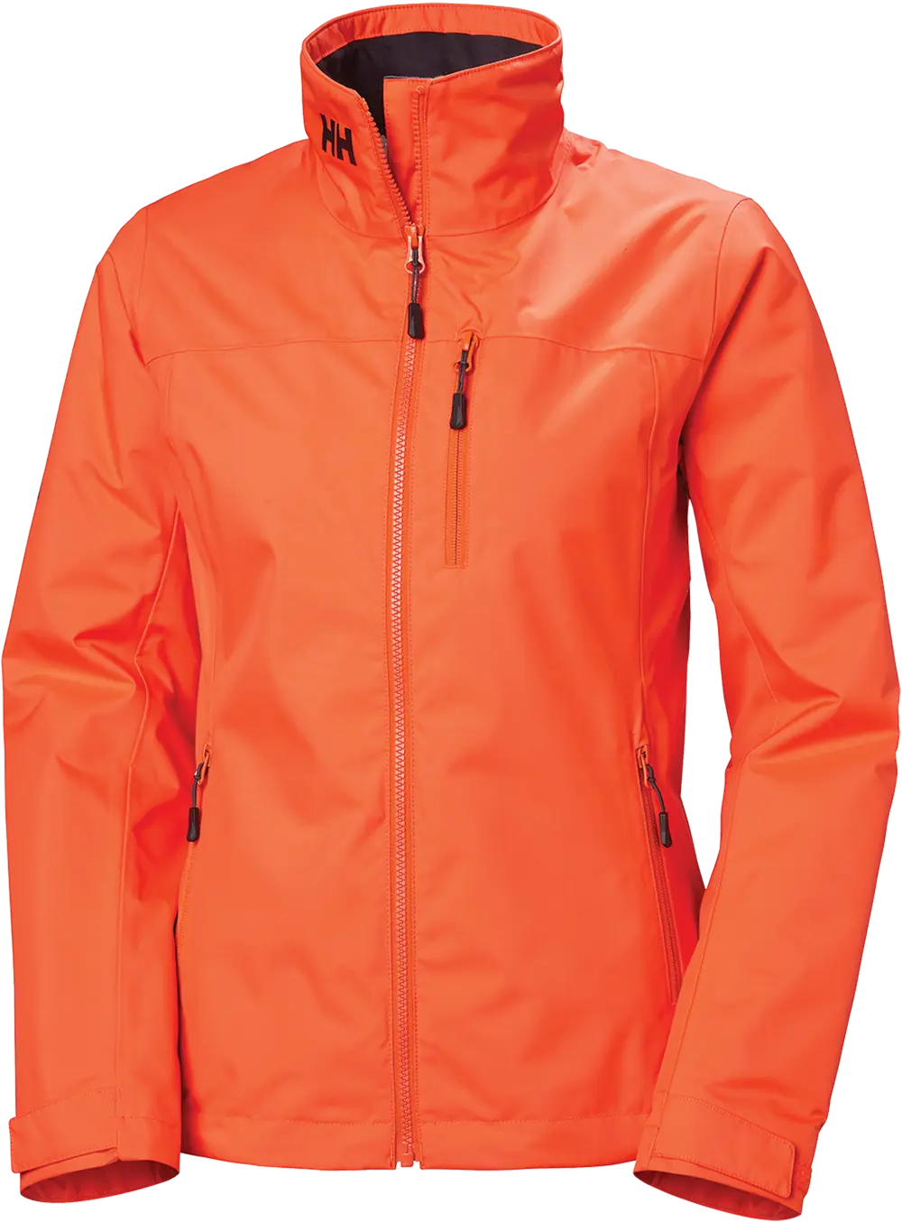 a bright orange Crew Collection sailing jacket from Helly Hansen