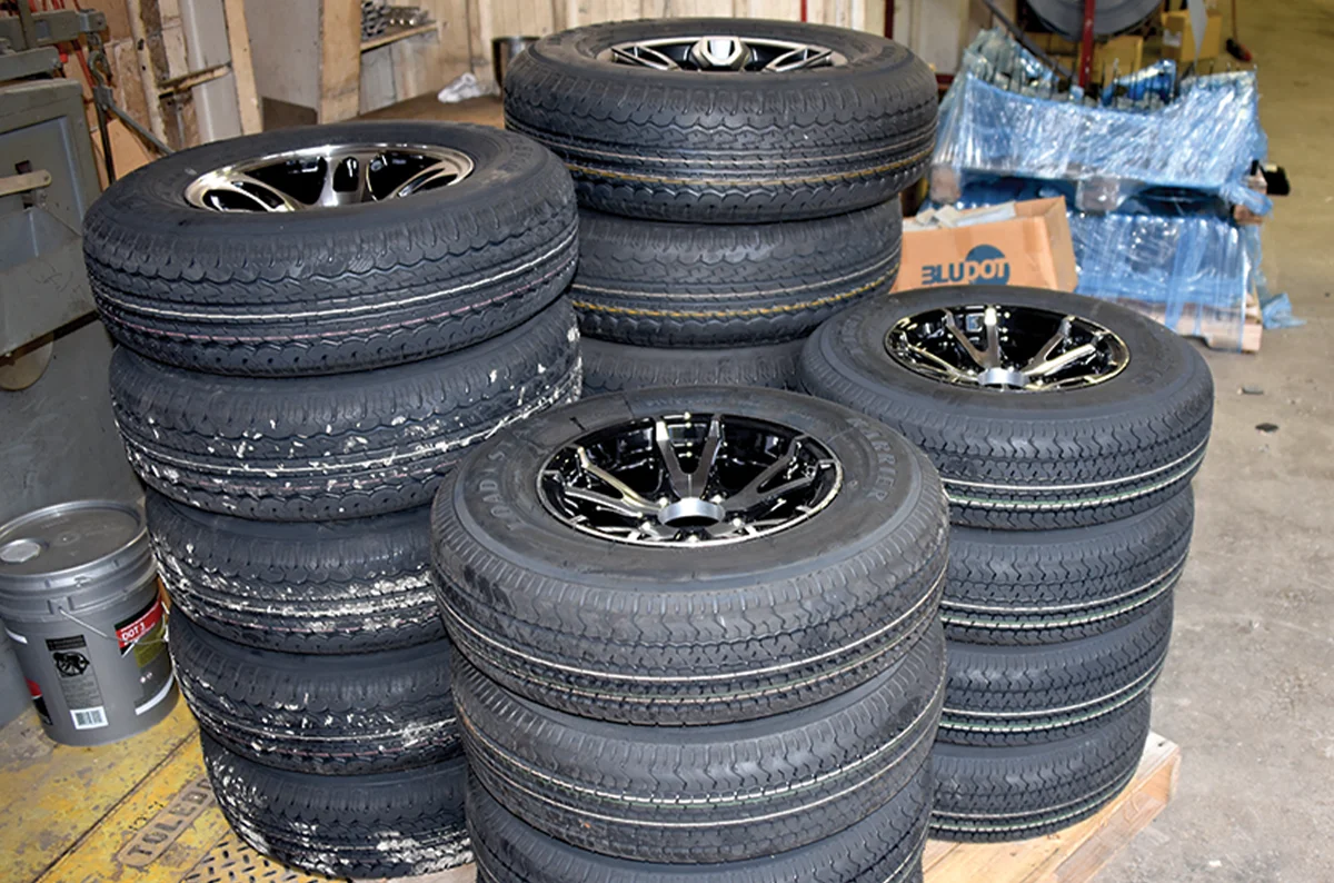 stacks of tires