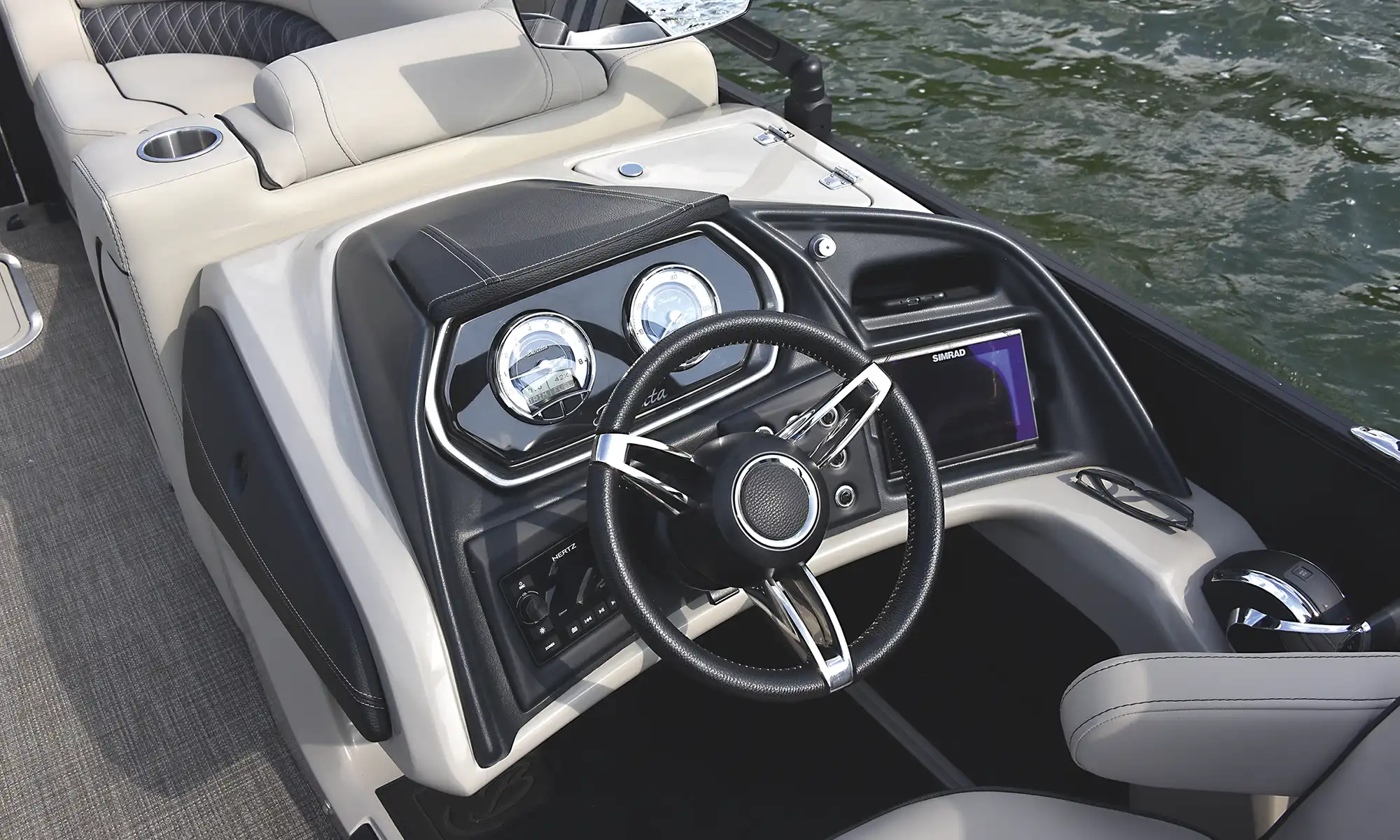 the helm of the Barletta pontoon