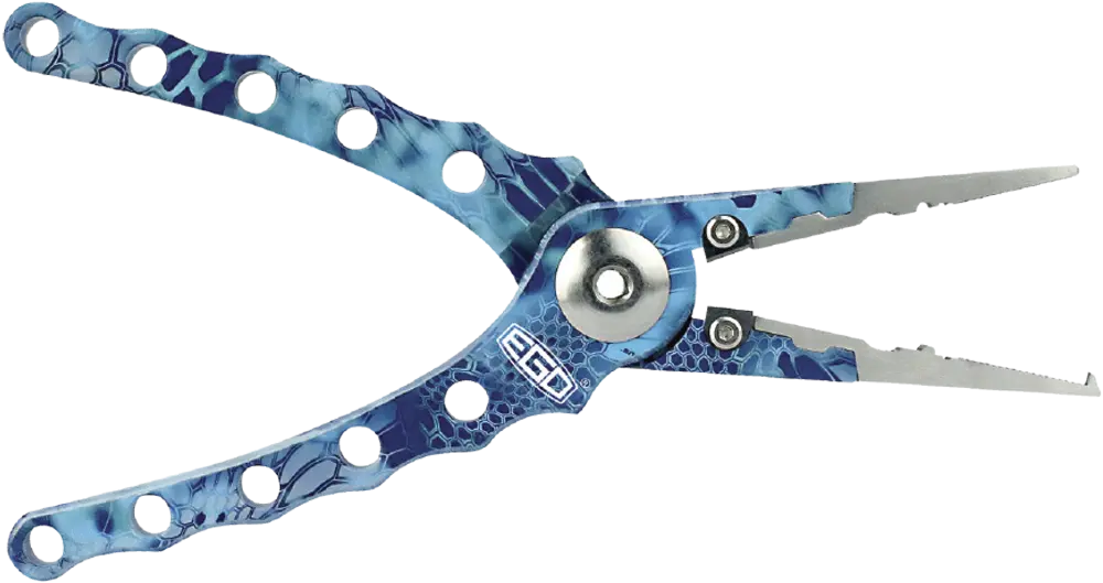 the EGO Kryptek Aluminum 8-inch Pliers in blue