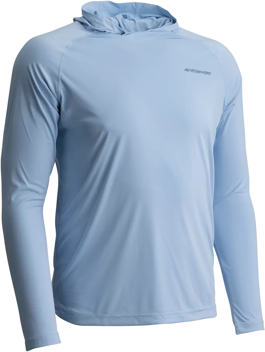 the Rays Performance Hoodie from White Water in pale blue
