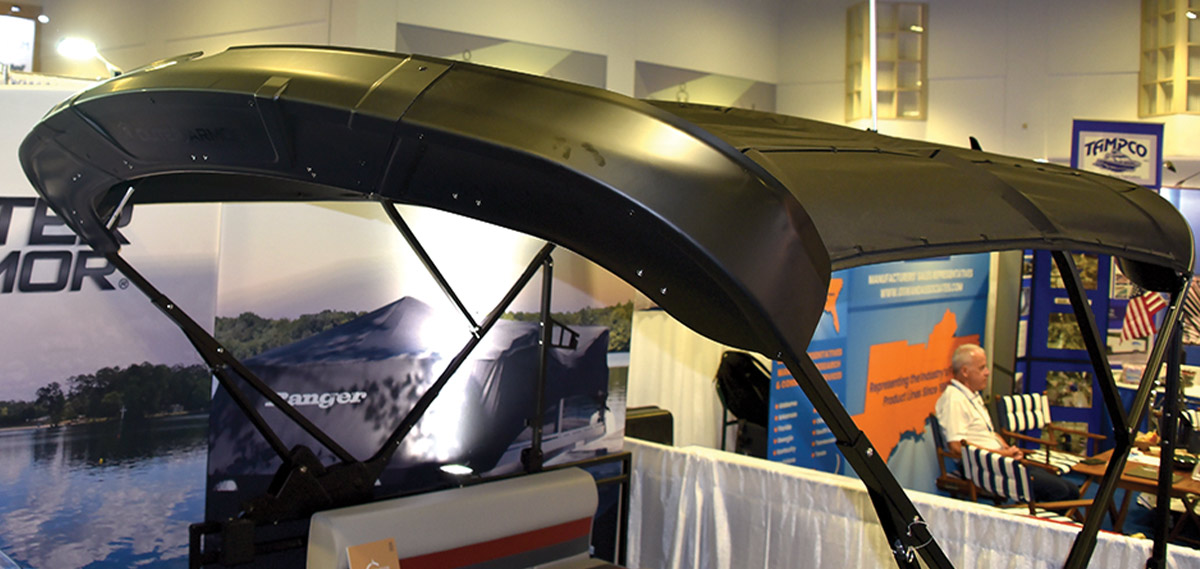 sun cover of a pontoon