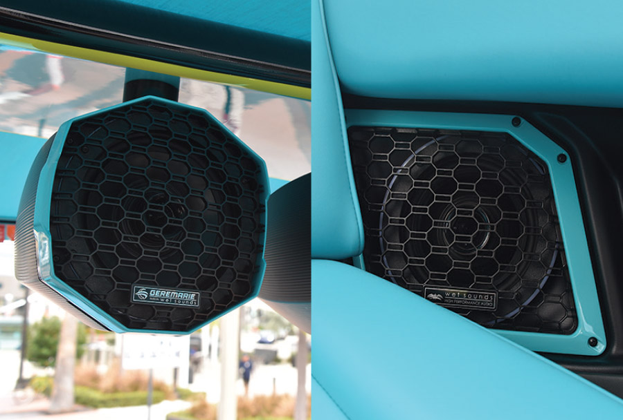 speakers on Patrick Industries pontoon