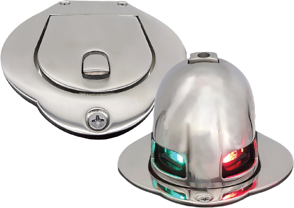 the Pop-Up C-5 Approved Bow Light Accon Marine in closed and operating position