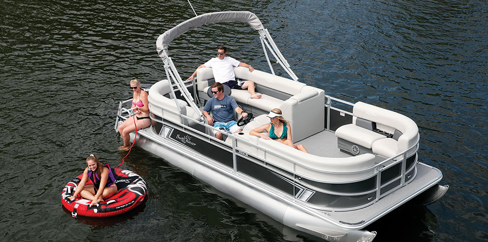 black and white SunChaser Vista 20 LR pontoon