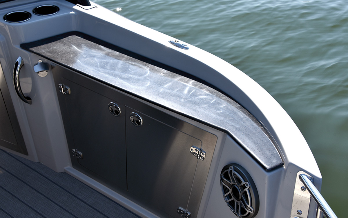 cabinets on a Sylvan pontoon