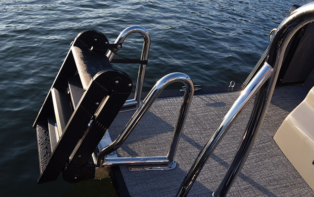 ladder on a Tahoe pontoon